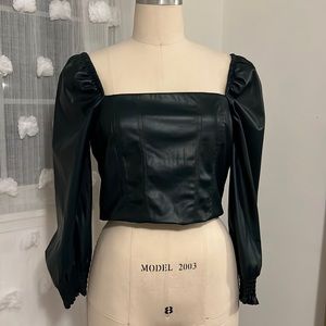 7 for all mankind faux leather off top